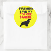 Fireman Rettete My Cocker Spaniel Runder Aufkleber (Tasche)