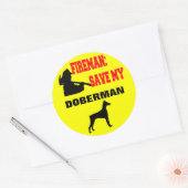 Fireman Rettete My Doberman Runder Aufkleber (Umschlag)