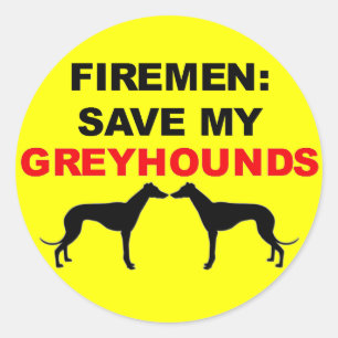 Fireman Rettete My Greyhounds Runder Aufkleber