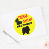 Fireman Rettete My Keeshond Runder Aufkleber (Umschlag)