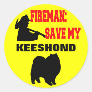 Fireman Rettete My Keeshond Runder Aufkleber