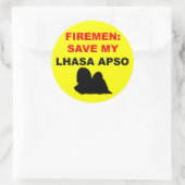 Fireman Rettete My Lhasa Apso Runder Aufkleber (Tasche)