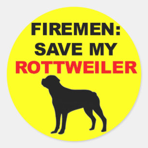 Fireman Rettete My Rottweiler Runder Aufkleber