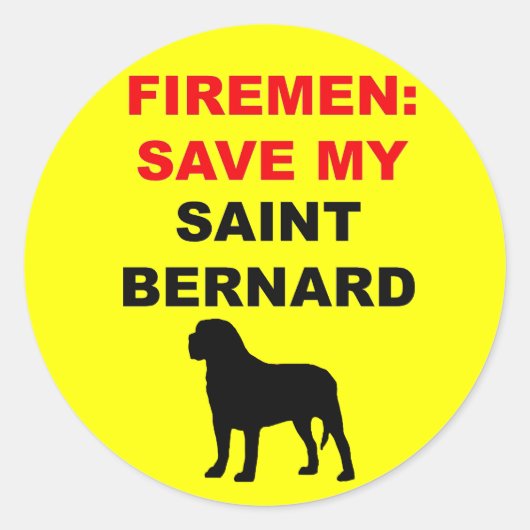 Fireman Rettete My Saint Bernard Runder Aufkleber (Vorderseite)