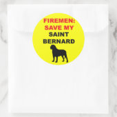 Fireman Rettete My Saint Bernard Runder Aufkleber (Tasche)