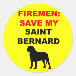 Fireman Rettete My Saint Bernard Runder Aufkleber