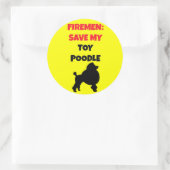 Fireman Rettete My Toy Poodle Runder Aufkleber (Tasche)