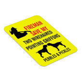 Fireman Rettete zwei Drahthaar-Zeiger Griffons Magnet (Rechte Seite)