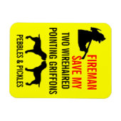 Fireman Rettete zwei Drahthaar-Zeiger Griffons Magnet (Horizontal)