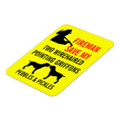 Fireman Rettete zwei Drahthaar-Zeiger Griffons Magnet (Linke Seite)