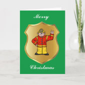 Fireman Sign Language Weihnachtskarte Karte (Vorderseite)