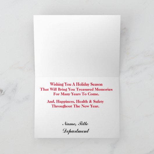 Fireman-Silhouette und Weihnachtskarte Karte (Innenseite)