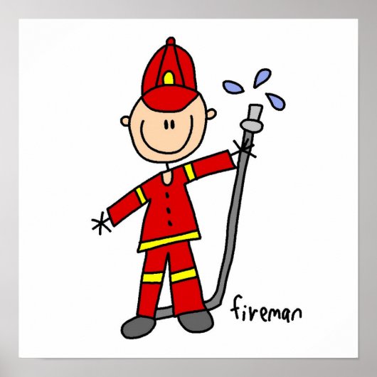 Fireman Stick Figure Poster (Vorne)