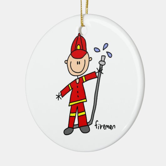 Fireman-Strichmännchen Keramik Ornament (Links)