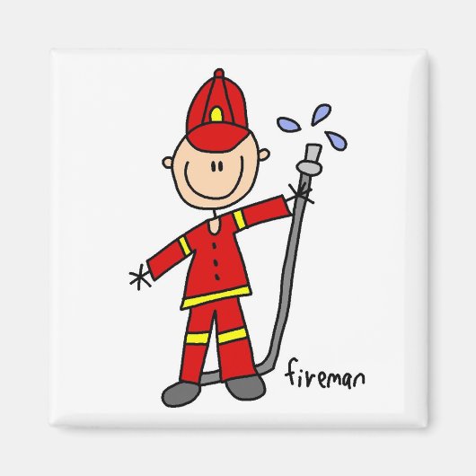Fireman-Strichmännchen Magnet (Vorne)