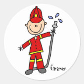 Fireman Strichmännchen Sticker (Vorderseite)