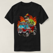 Fireman T Rex Dinosaur Firefighter Hat und Firetru T-Shirt (Design vorne)