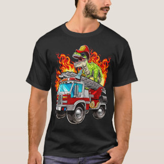 Fireman T Rex Dinosaur Firefighter Hat und Firetru T-Shirt