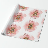 Fireman Teddy Bear Boy Red Baby Shower Geschenkpapier (Ungerollt)