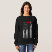 Fireman Thin Red Line American Flag AX for Firefi Sweatshirt (Vorne ganz)