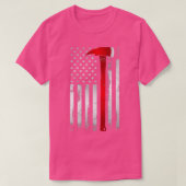 Fireman Thin Red Line American Flag Ax Geschenk fü T-Shirt (Design vorne)