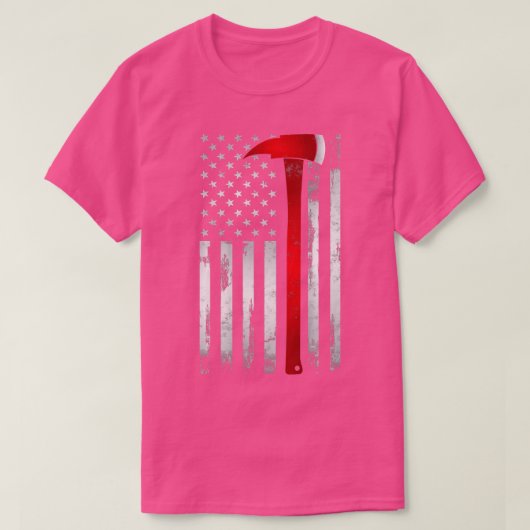 Fireman Thin Red Line American Flag Ax Geschenk fü T-Shirt (Design vorne)
