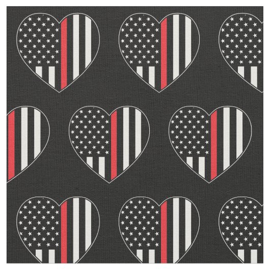 Fireman Thin Red Line American Flag Feuerwehrmann Stoff (Nahaufnahme)