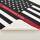 Fireman Thin Red Line American Flag Monogram Med. Sherpadecke (3/4)