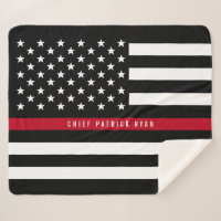 Fireman Thin Red Line American Flag Monogram Med.