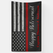 Fireman Thin Red Line Feuerwehrruhestand Banner (Vertikal)