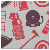 Fireman Tools und Symbole grau Stoff (Nahaufnahme)