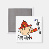Fireman Tshirts und Geschenke Magnet (Vorderseite/Rückseite)