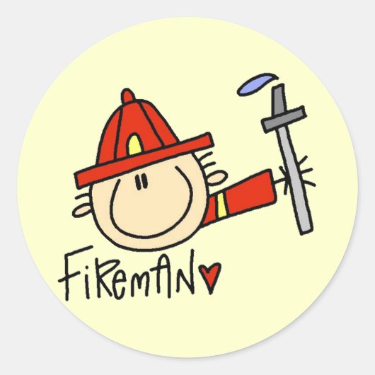 Fireman Tshirts und Geschenke Runder Aufkleber (Vorderseite)