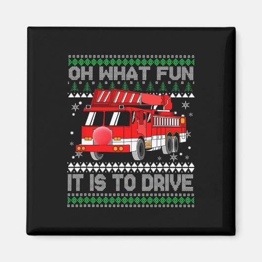 Fireman Ugly Christmas - Feuerzug Magnet (Vorne)