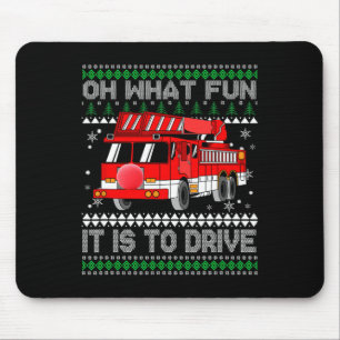 Fireman Ugly Christmas - Feuerzug Mousepad