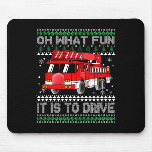 Fireman Ugly Christmas - Feuerzug Mousepad (Vorne)