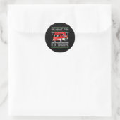 Fireman Ugly Christmas - Feuerzug Runder Aufkleber (Tasche)