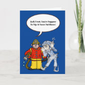 Fireman und Jack Frost Weihnachtskarte Karte (Vorderseite)