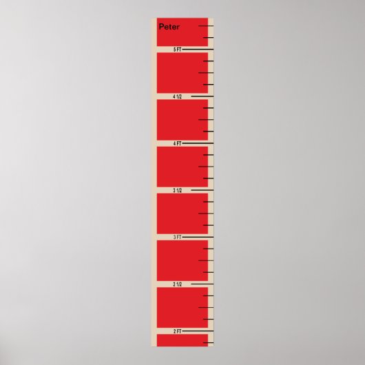 Fireman's Ladder Growth Chart Poster (Vorne)