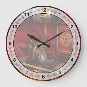 Firemen - An elegant job Große Wanduhr