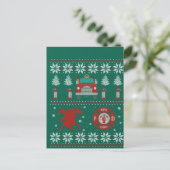 Firemen Firefighter Christmas Ugly Xmas Sweater Postkarte (Stehend Vorderseite)