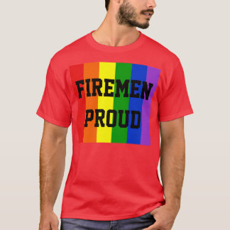 Firemen Proud Gay Rainbow Dark T - Shirt