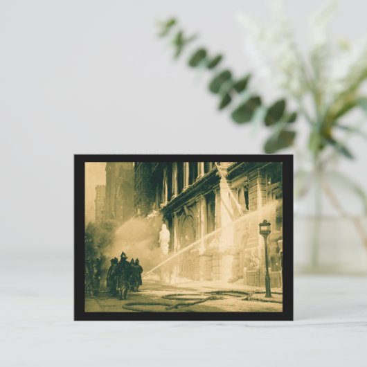 Firemen Spray Gebäude Pine Street New York Postkarte (Stehend Vorderseite)