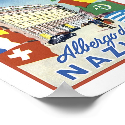 Firenze Albergo delle Nazioni ohne Grenze Poster (Ecke)