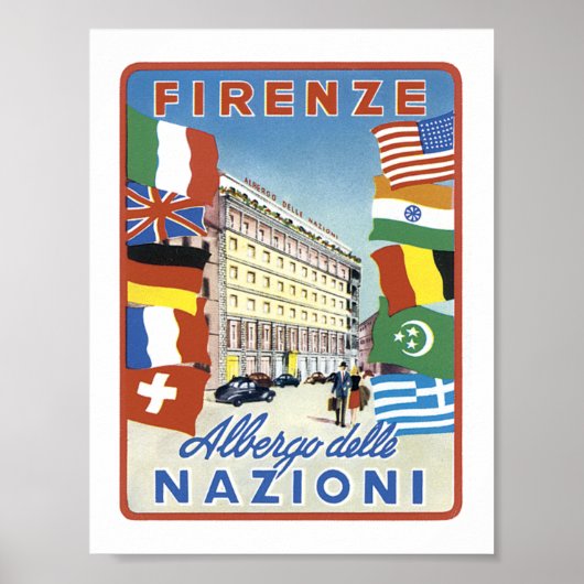 Firenze Albergo delle Nazioni ohne Grenze Poster (Vorne)