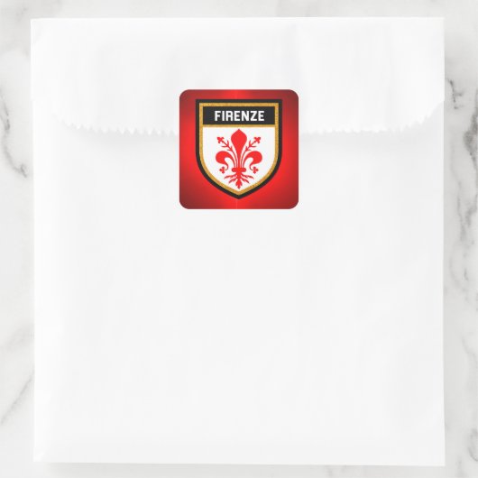 Firenze Flag Quadratischer Aufkleber (Tasche)