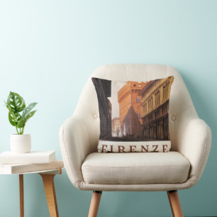 Firenze, Florenz, Palazzo Vecchio, Vintage Italien Kissen