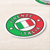 Firenze Italia Runder Pappuntersetzer (Angewinkelt)