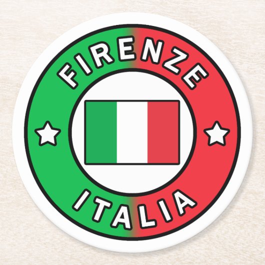 Firenze Italia Runder Pappuntersetzer (Vorderseite)