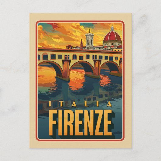 Firenze, Italien Vintag Postkarte (Vorderseite)